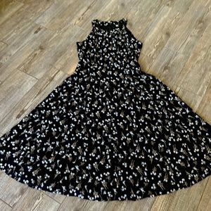 Tommy Hilfigar Black Embroidered Sleeveless Dress